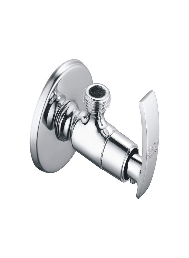 SPAZIO Soft Brass Angle Valve/Stop Cock for Bathroom Taps, Geyser and Wash Basin Connection with Flange (Chrome Finish, 4-Pieces) - Image 3
